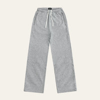 Core Joggers in Ash Grey laid flat from the front, showing the straight leg, white drawstring and zip pockets