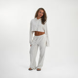Soft Towelling Trousers - White