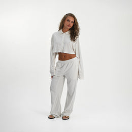 Soft Towelling Trousers - White