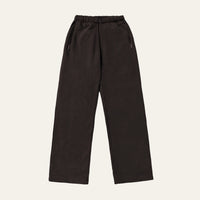 Core Joggers in Cacao laid flat from the front, showing the elasticated waist, zip pockets and straight leg