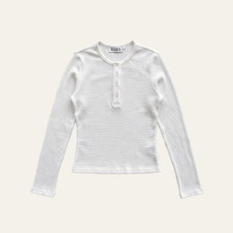 Seaside Henley Waffle Top - White
