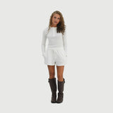Seaside Henley Waffle Top - White