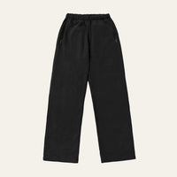 Core Joggers in Black laid flat from the front, showing the elasticated waist, zip pockets and straight leg