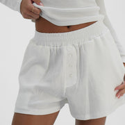 Seaside Waffle Shorts - White