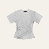 Cinched Waist Grey T-Shirt image 0