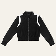 Contrast Piping Zip Up Sweater image 0