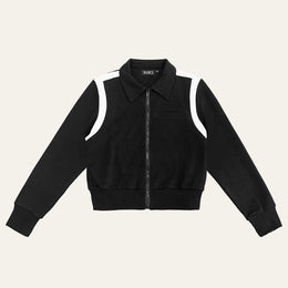 Contrast Piping Zip Up Sweater image 0